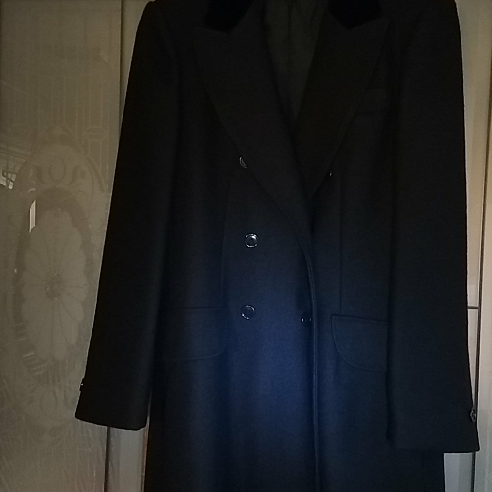 Full length wool winter coat.
